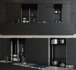 现代简约厨房用品组合 台盆、电磁炉与灶台的3D模型及维修指南